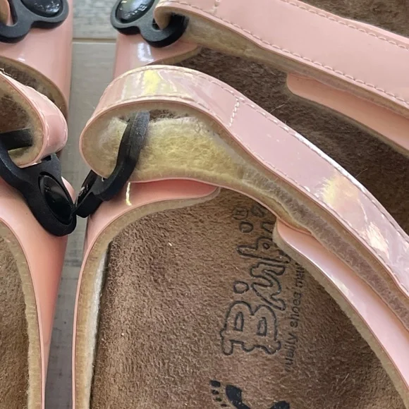 Birkenstock Birki’s Madura Patent Leather Peach Sandals Size EU 38 US 7 - Picture 4 of 9